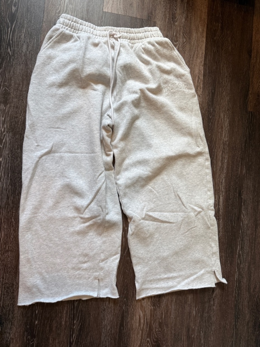 PINK Victoria's Secret Off-White/Cream Wide Leg Sweatpants